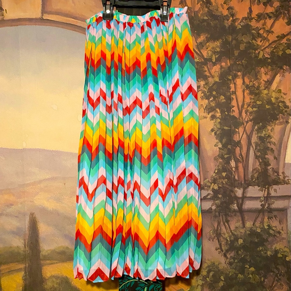 Romeo & Juliet couture pleated colorful midi skirt - Picture 3 of 5